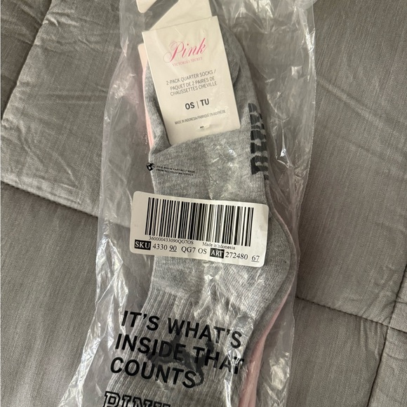 PINK Victoria's Secret Gray and Pink Socks Set - Picture 4 of 4